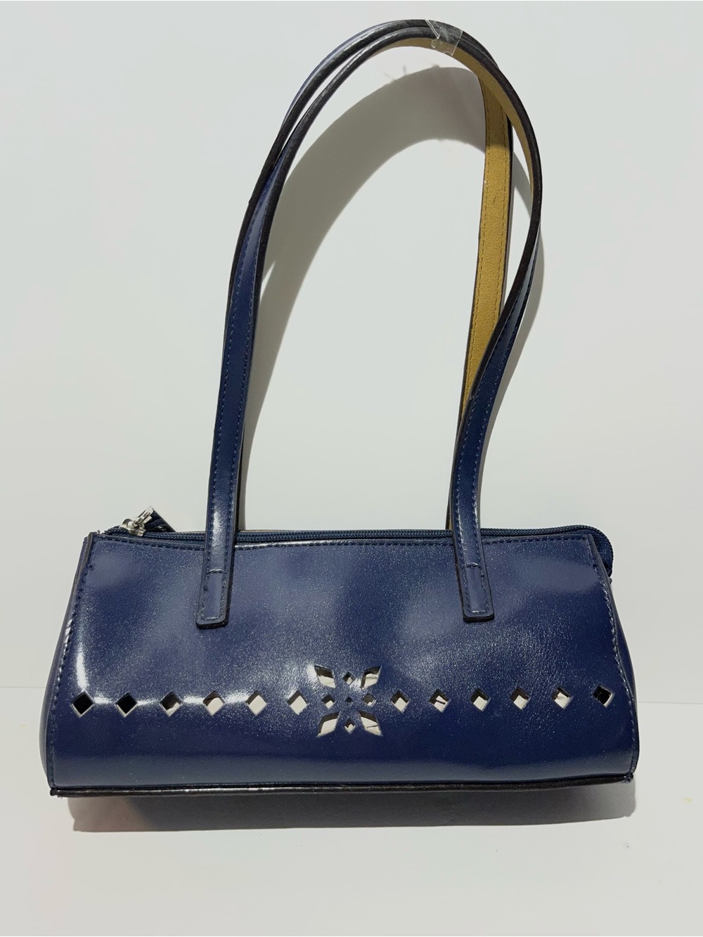 😍 Mondani Round Navy Blue Shoulder Bag with Cutout Detail